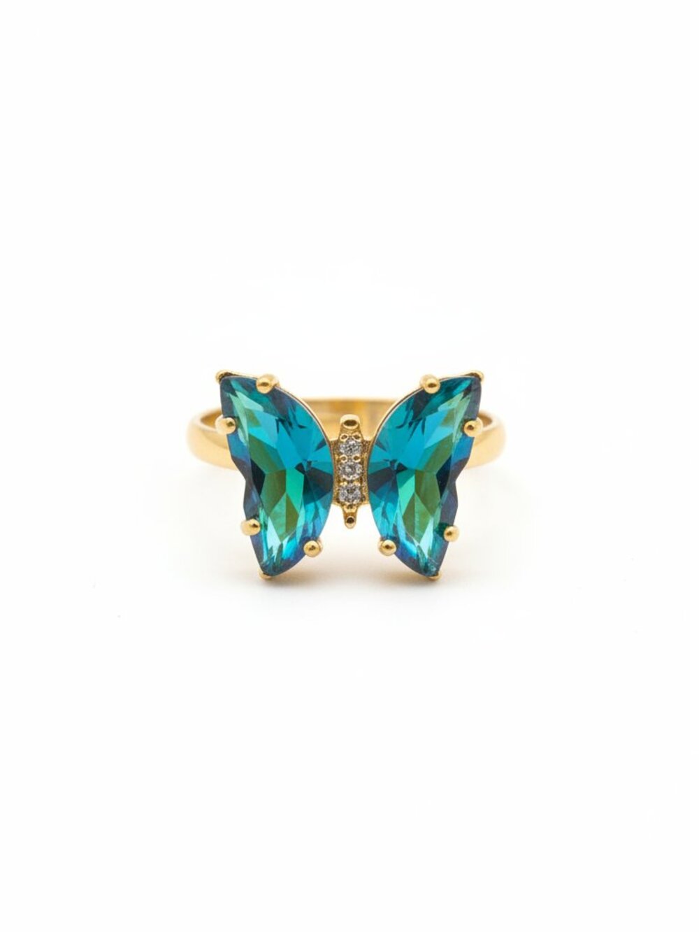 Glass Butterfly Ring